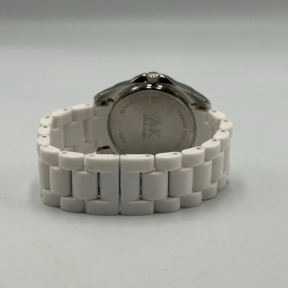 3/$30 Anne Klein Watch Women Silver Tone Round Dial White Band 37MM 7.25" - Picture 5 of 10